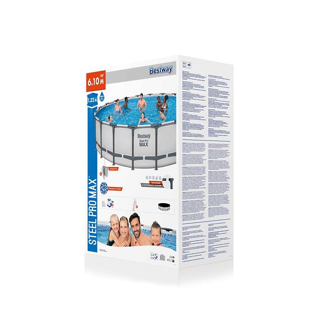 Bazen s metalnom konstrukcijom i pumpom, Steel Pro Max, okrugli, 610 x 132 cm, 561FM