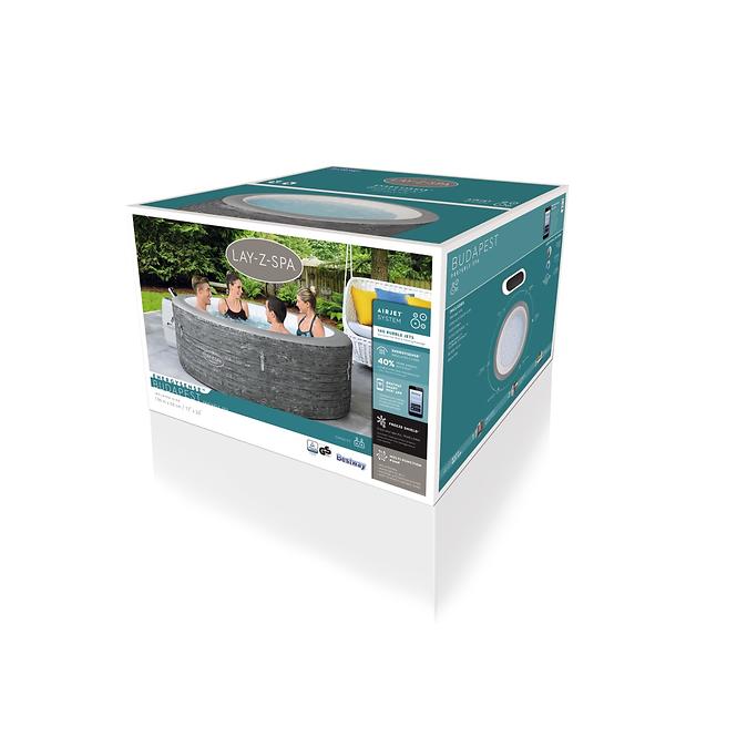 Vrtni jacuzzi s hidromasažom 1,96x0,66 m Budapest 60179 EnergySense Smart AirJet™ BESTWAY