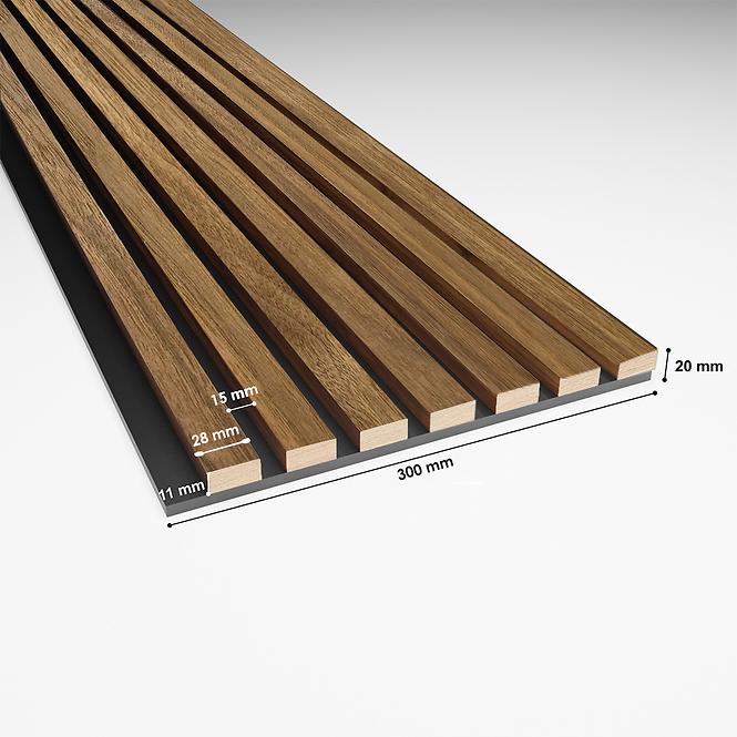 Zidne lamele mdf/filc hrast dark 19x300x2650mm