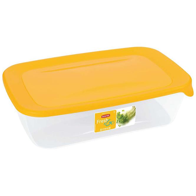 Posuda za hranu pravokutna fresh&go 182300 žuta/prozirna