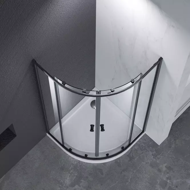 Polukružna tuš kabina Uni 90x90x185 black,3
