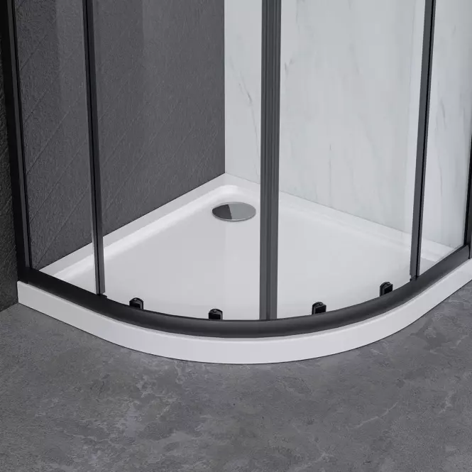 Polukružna tuš kabina Uni 90x90x185 black,4