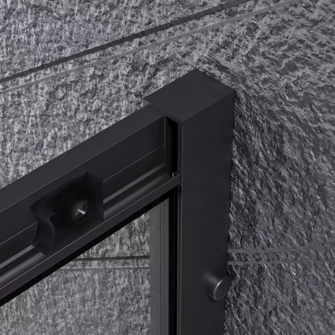 Polukružna tuš kabina Uni 90x90x185 black,7