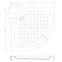 Poluokrugla tuš kada Uni 80x80x13,2