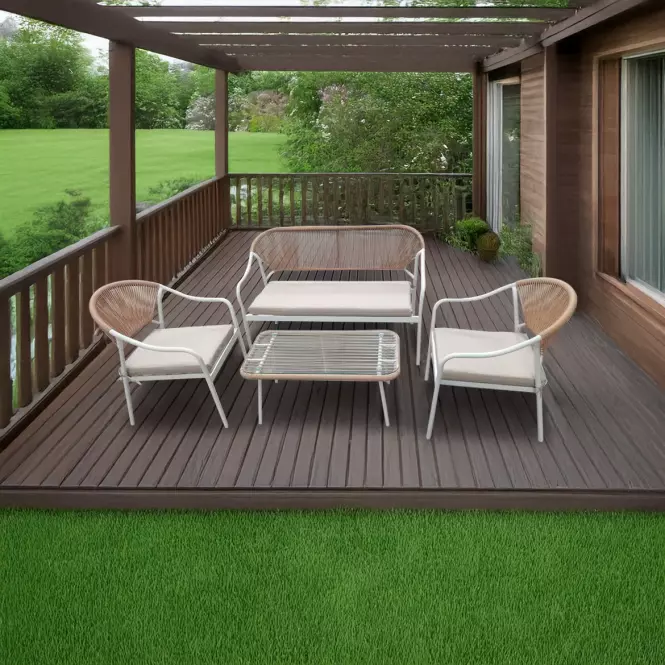 Set vrtnog namještaja 2+1+1 bijeli/bež