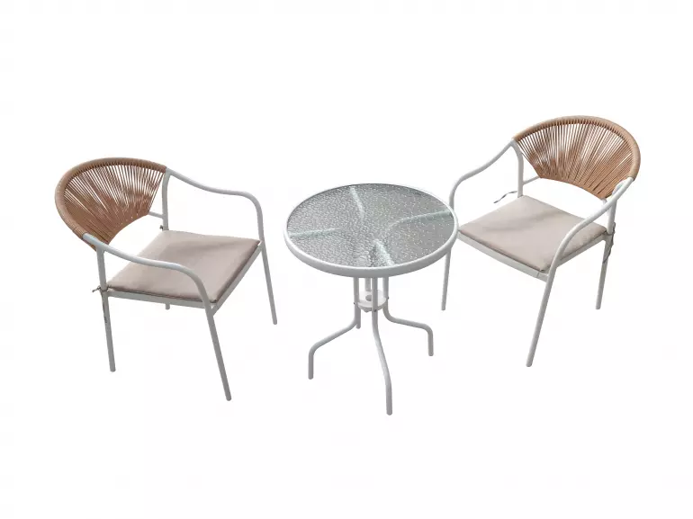 Set vrtnog namještaja Bistro bijelo/bež