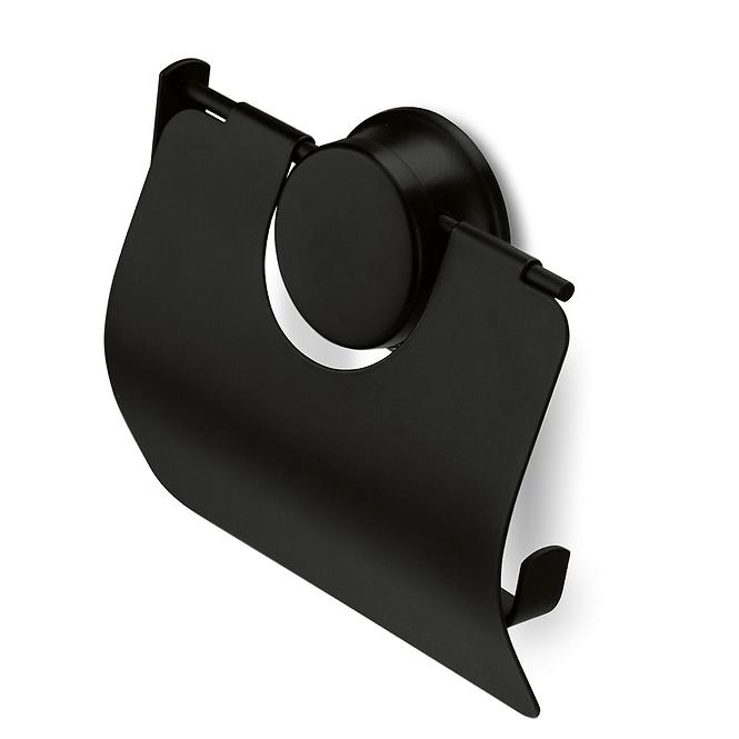 Držač toalet papira crni s poklopcem na vakum w6753pf-1