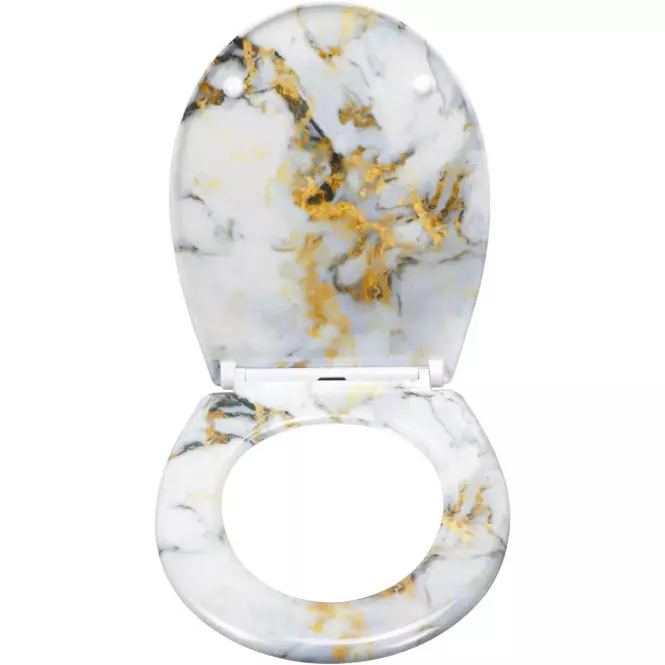 WC daska duroplast gold marmur