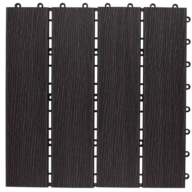 WPC ploča za terase tamnosmeđa 30x30 cm, struktura drva