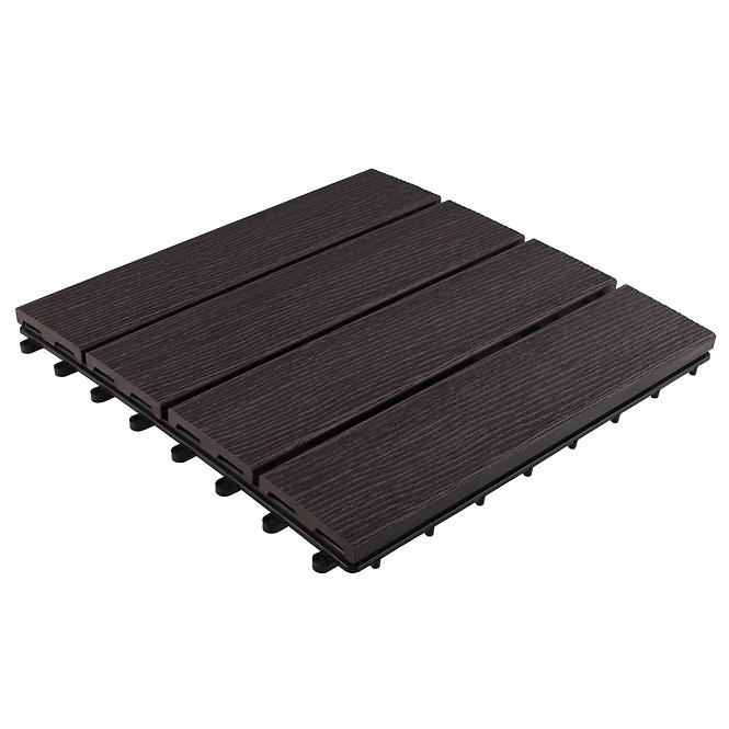 WPC terasa ploče klik tamnosmeđe drvo 30x30cm