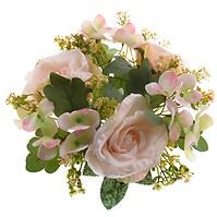 Umjetni vijenac - ruže i hortenzije. Krem  ew953