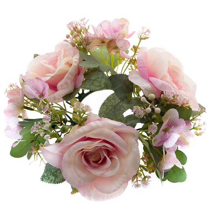 Umjetni vijenac - ruže i hortenzije ew954