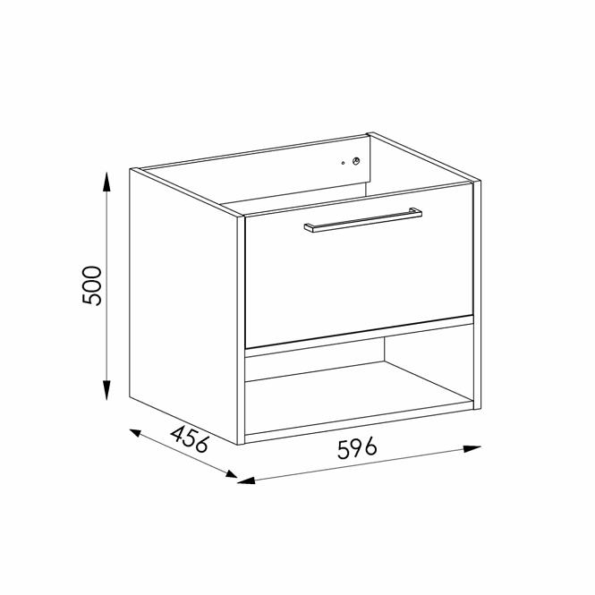 KUPAONSKI ORMARIĆ KIANO 60CM 1S HRAST/CRNI
