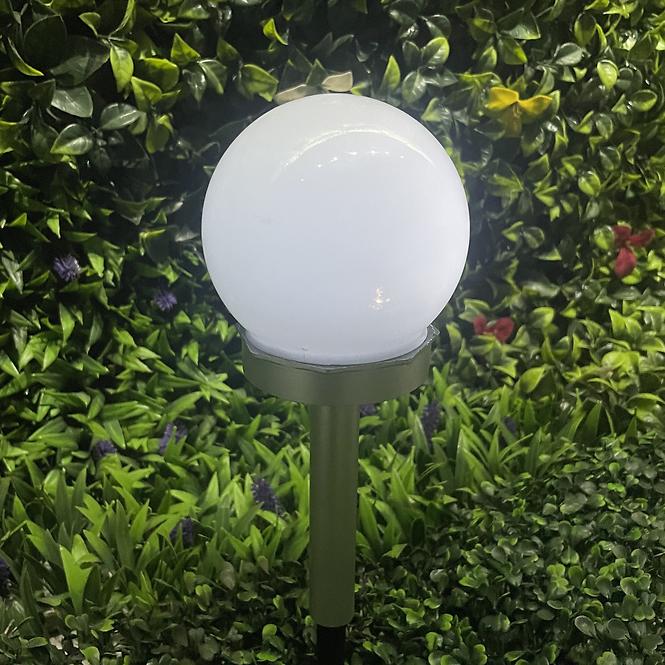 Solarna svjetiljka KULKA 10CM SILVER EKO0611