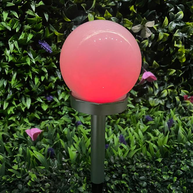 Solarna svjetiljka KULKA RGB 10CM SILVER EKO0613