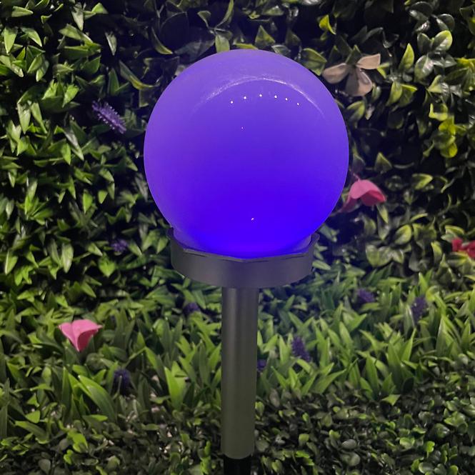 Solarna svjetiljka KULKA RGB 10CM SILVER EKO0613
