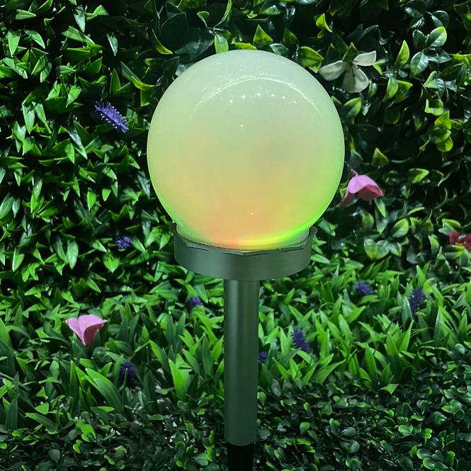 Solarna svjetiljka KULKA RGB 10CM SILVER EKO0613