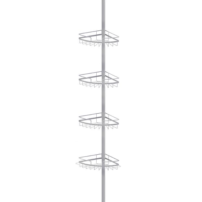 Teleskopska kupaonska polica, 4 visine 280 cm srebrna ftd2068-a