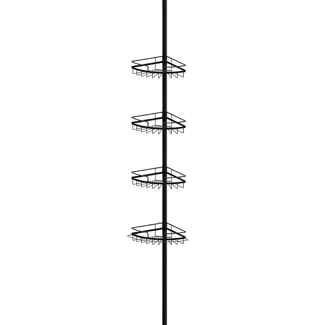 Teleskopska kupaonska polica, 4 visine 280 cm crna ftd2068-b