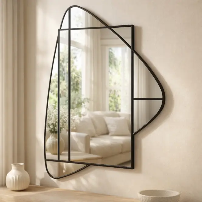 Ogledalo trokut crno 69x95cm ty003