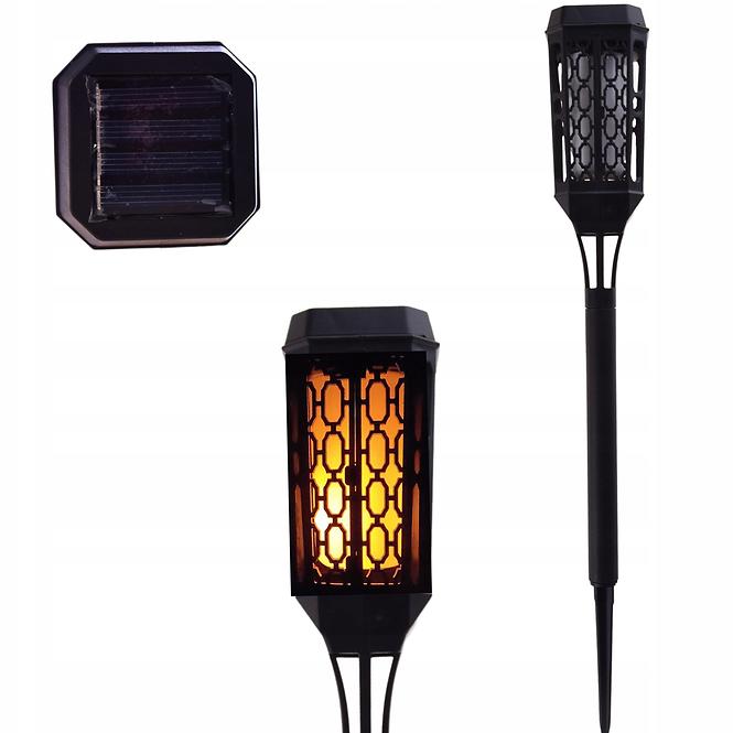 Solarna lampa 46810 Flame ažur Black