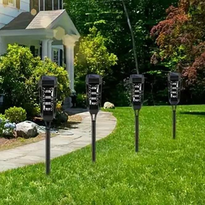 Solarna lampa 46810 Flame ažur Black