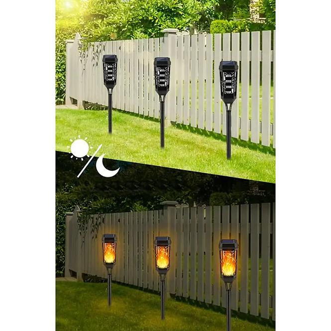 Solarna lampa 46810 Flame ažur Black
