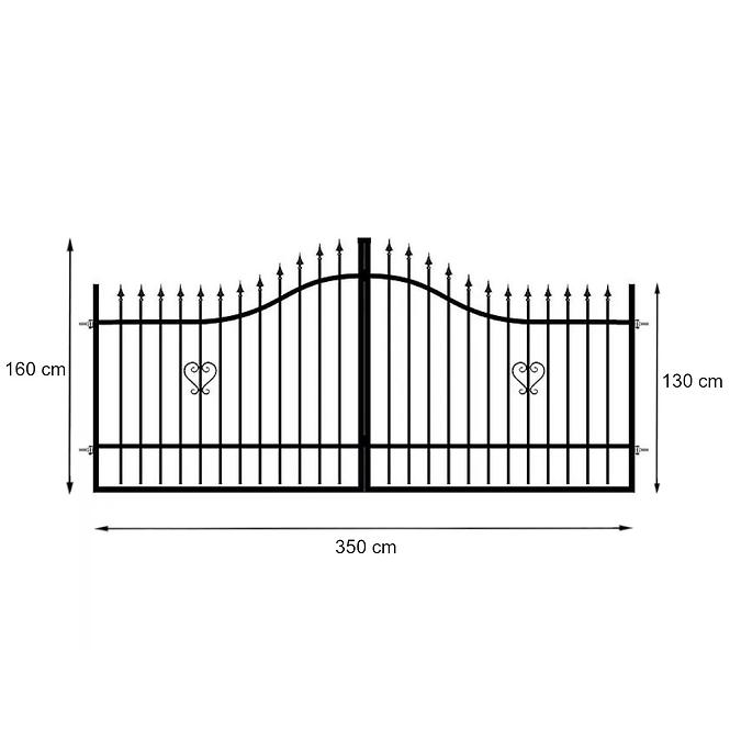 Vrata Topaz 3,5m/1,3-1,6m RAL9005