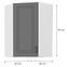 Kuhinjski ormarić Stilo dustgrey/bijeli 60x60 GN-90 1F (45°),2