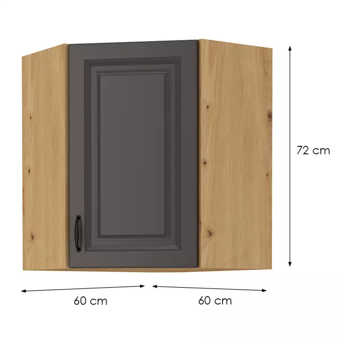Kuhinjski ormarić Stilo grafit/artisan 60x60 GN-72 1F (45°),2