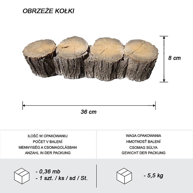 Rubnjak za vrt imitacija drva 36,4x10x8 cm