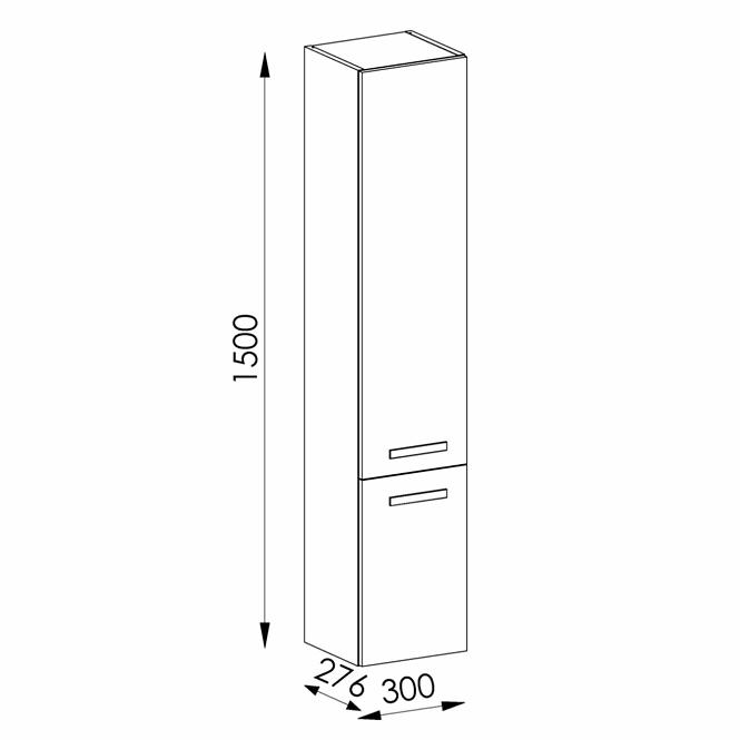 Stupac za kupaonicu Songa 30 cm 2D hrast/bijela