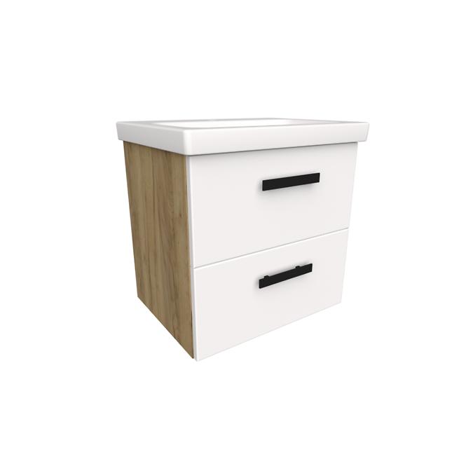 Kupaonski set Songa 50 cm 2S hrast/bijela