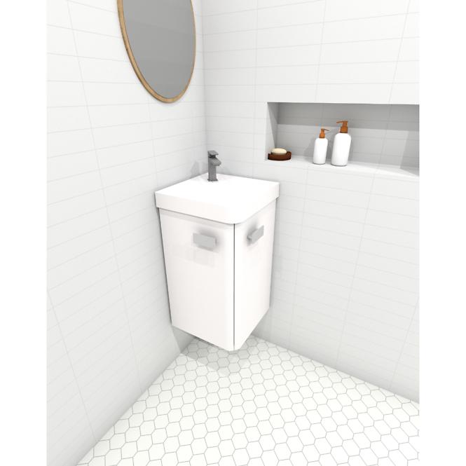 Kutni kupaonski set Roner 30 cm 2D bijela