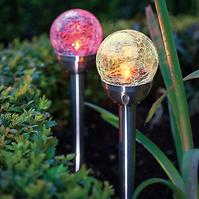 SOLARNA LAMPA LOPTA RGB 8CM CRACK EKO0614