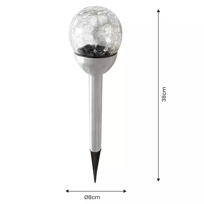 SOLARNA LAMPA LOPTA RGB 8CM CRACK EKO0614