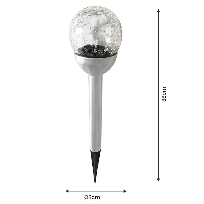 SOLARNA LAMPA LOPTA RGB 8CM CRACK EKO0614