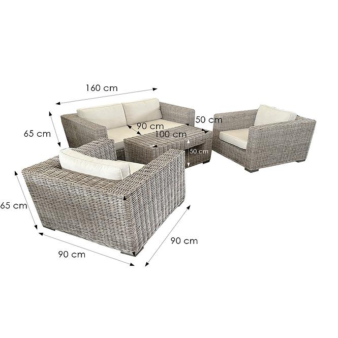 Set od prirodnog ratana Daphne
