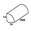 Polukružna lista pvc saten bijela 14x14x1000,2