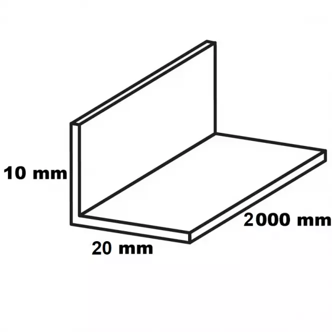 Kutnik pvc crni sjajni 20x10x2000