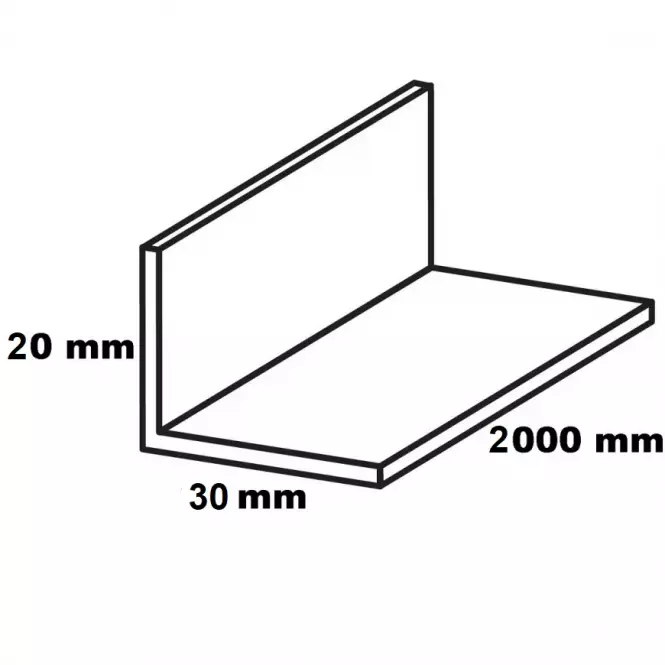 Kutnik pvc crni sjajni 30x20x2000