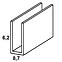 Profil u pvc bijelo sjajno 6.2x8.7x6.2x1000,2