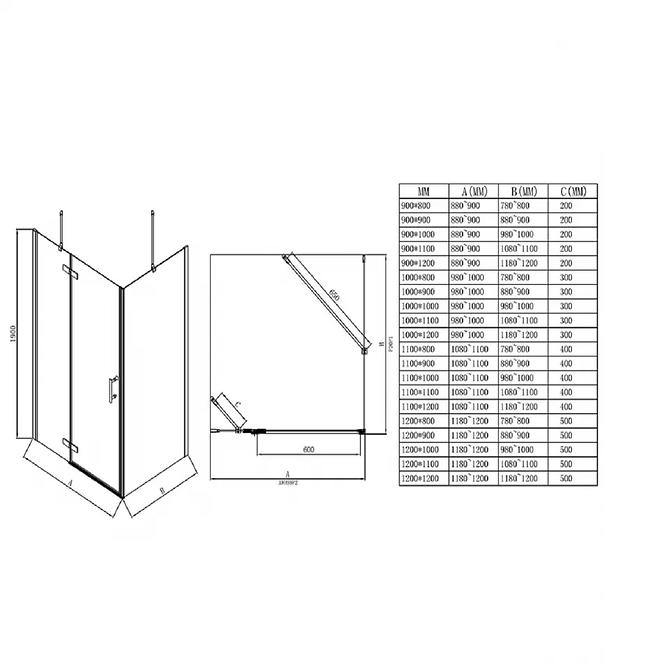 Tuš kabina Jazz 120x80 krom