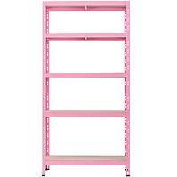 Metalni skladišni regal RNDU30-5 ružičasti 180x90x30cm - 5 polica/175kg