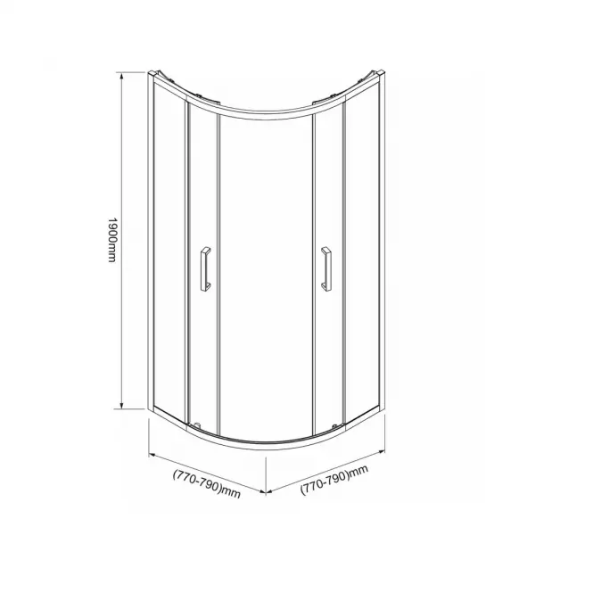 Polukruzna tuš kabina AURA 80X80X190 BLACK,2