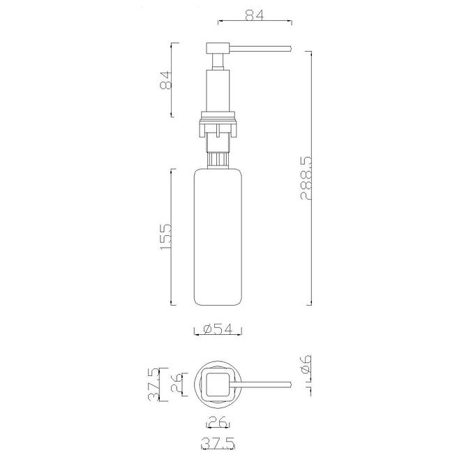 Dozator za tekući sapun bež „Cubic” IM-F104-Q11