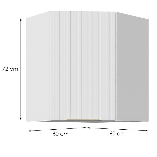 Kuhinjski ormarić Tuluza 60x60 GN-72 1F (45°) bijeli mat, lamele