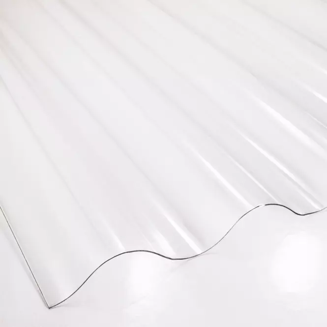 Polikarbonatna ploča 90x200 cm/0.5 mm valovita 76/18 prozirna,2