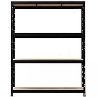 Metalni skladišni regal NERO II 180x120x45 4 police/300kg crni