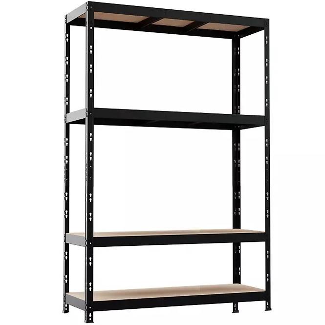 Metalni skladišni regal NERO II 180x120x45 4 police/300kg crni